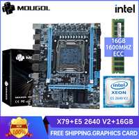 MOUGOL New X79 Motherboard with Intel Xeon E5 2640 V2 CPU Kit & Dual Channel DDR3 ECC RAM 1600MHz USB3.0 SATA2 Computer Combo