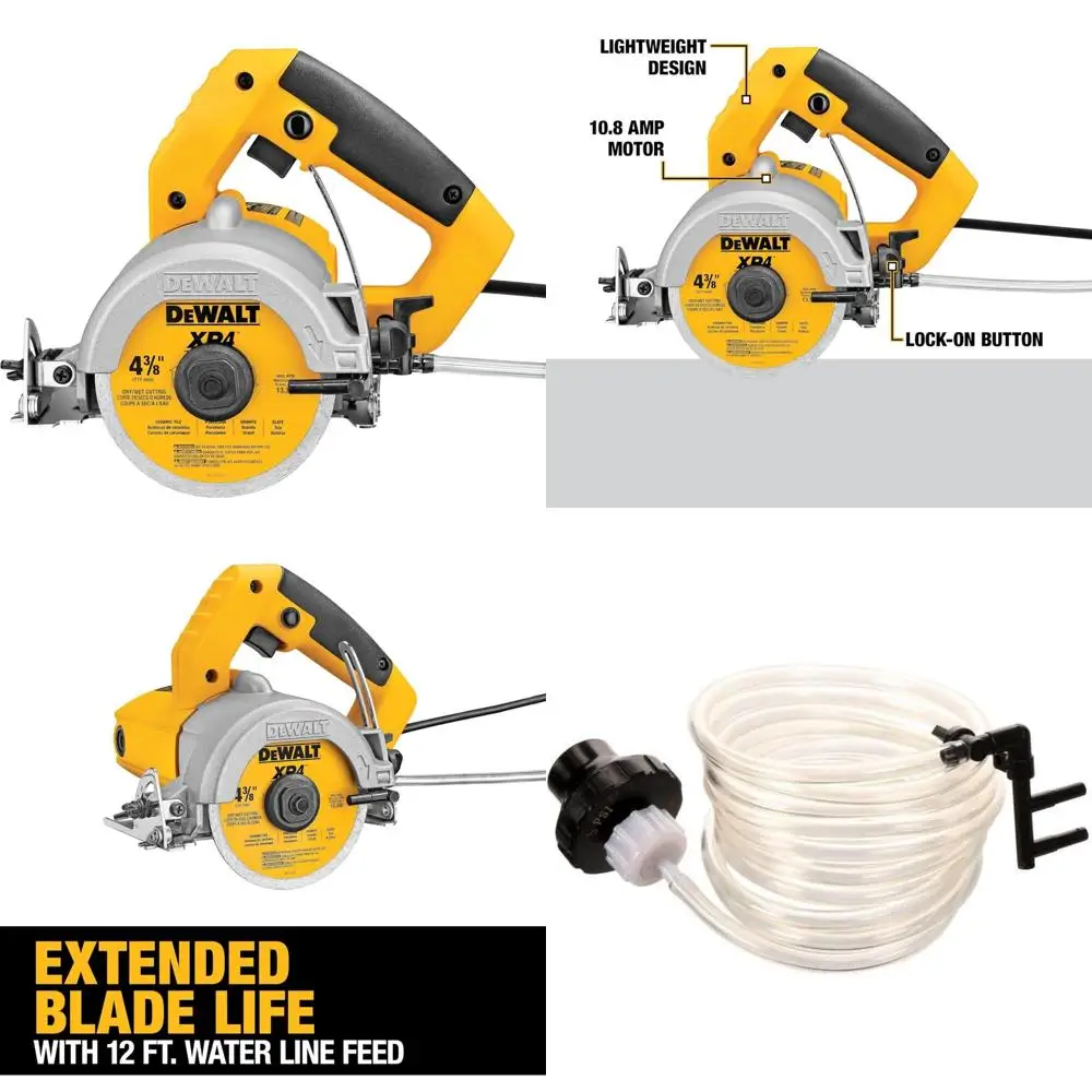 Sega per piastrelle a umido per taglio in muratura, 4-3/8 pollici, utensile da taglio ad alte prestazioni con password a coda lunga