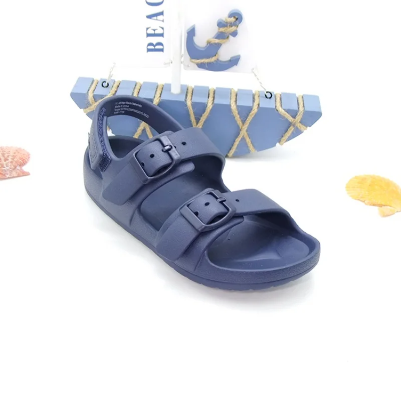 EVA sandals male and female children\'s flip flops with back strap anti slip sandals beach quick drying baby sandals for boys