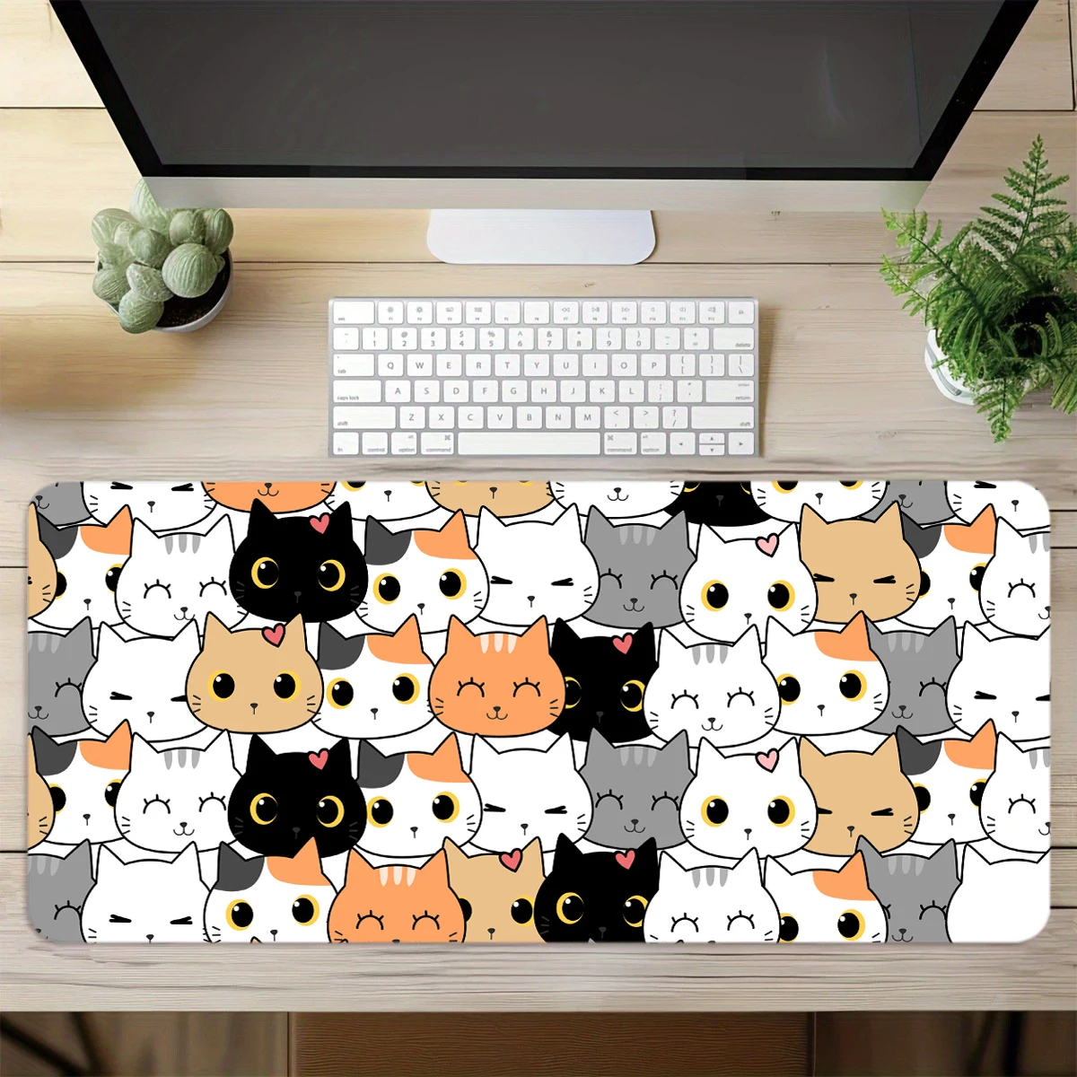 Large Gaming Mouse Pad XXL Cute Cats Non-Slip Rubber Big New Mousepad Gamer Computer Laptop Office Keyboard Mat Extend Desk Pads