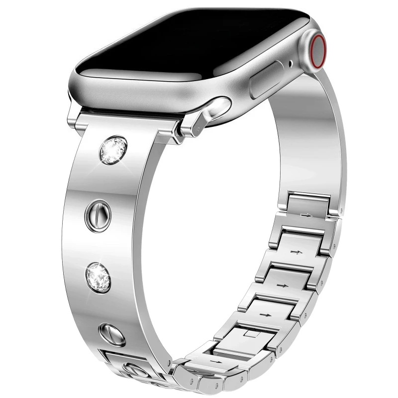 Geeignet für Metall-Armbänder für Apple Watch 38-49mm, Ultra/SE/11-1 Glänzendes Armband, Verstellbar (Uhr nicht enthalten)