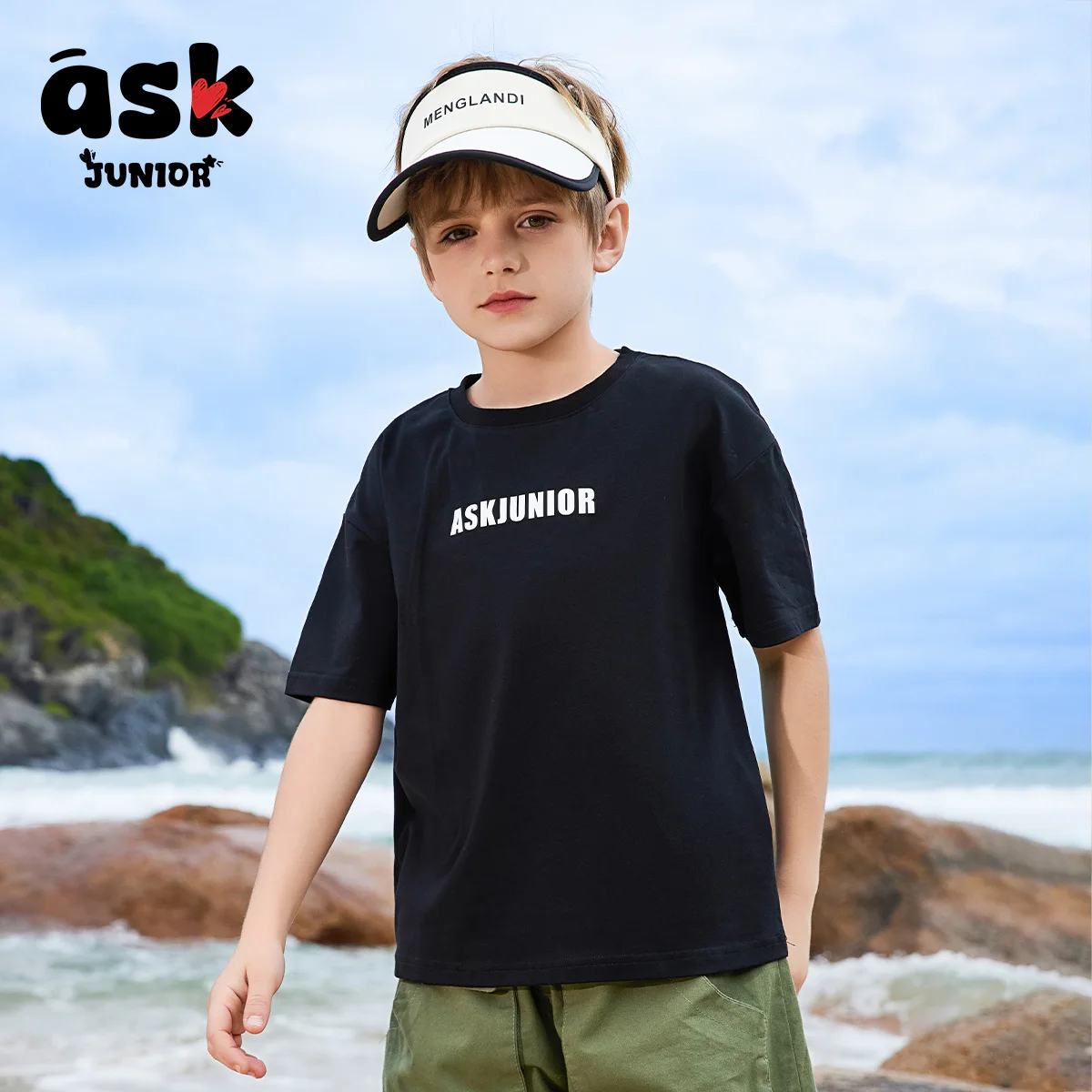 اسأل جونيور ملابس الأطفال المطبوعة العاكسة الملونة الأولاد الصيف أزياء الاتجاه عارضة تنوعا الأطفال تي شيرت #4