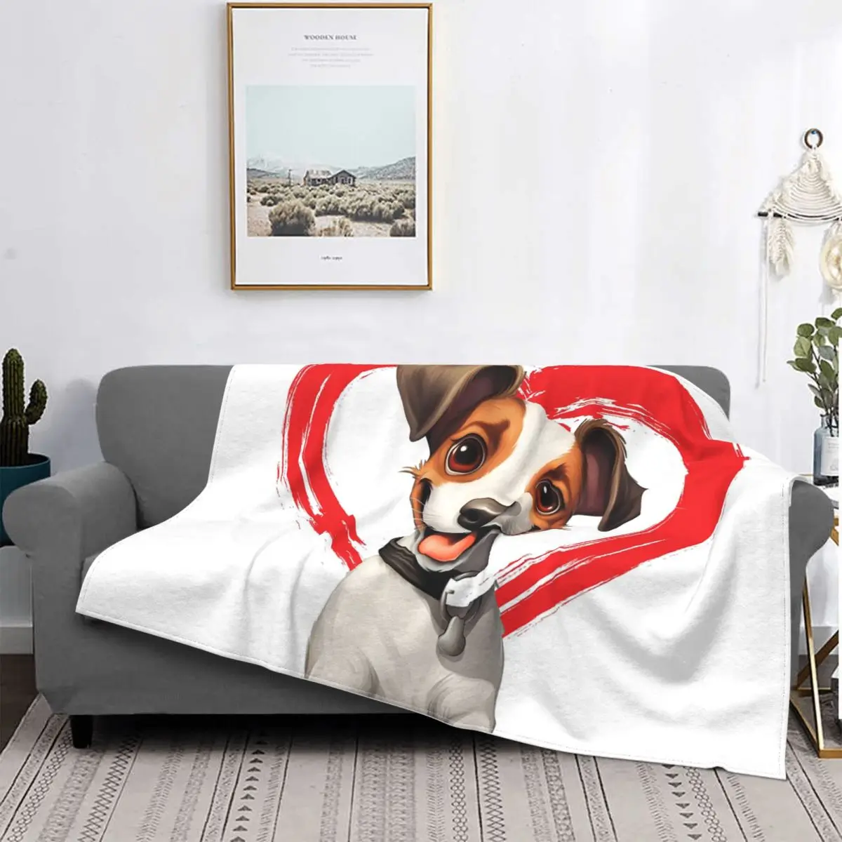 

Jack Russell Terrier Dog Blanket Soft Warm Flannel Throw Blanket Bedspread for Bed Living room Picnic Travel Home Sofa