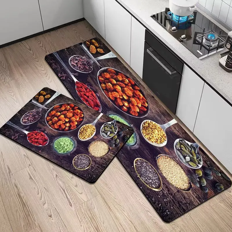 VIKAMA kitchen floor mats, quick-drying and water-absorbing corridor mats, stain-resistant laundry room carpets, home decoration