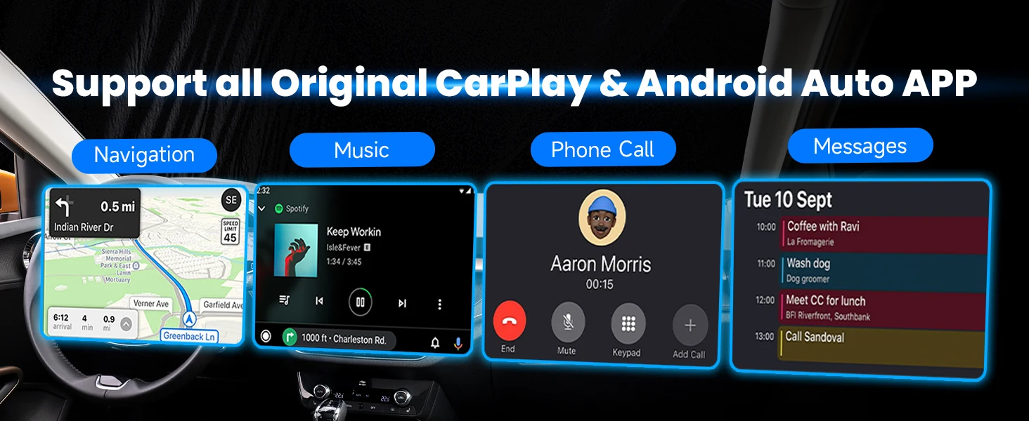 Mini Wireless CarPlay Adapter for iPhone, 2 in 1 CarPlay Wireless Adapter | LEXXSON Android Auto Wireless Adapter with Plug & Play, Fast Connection for Android 11+ and CarPlay iOS 10
