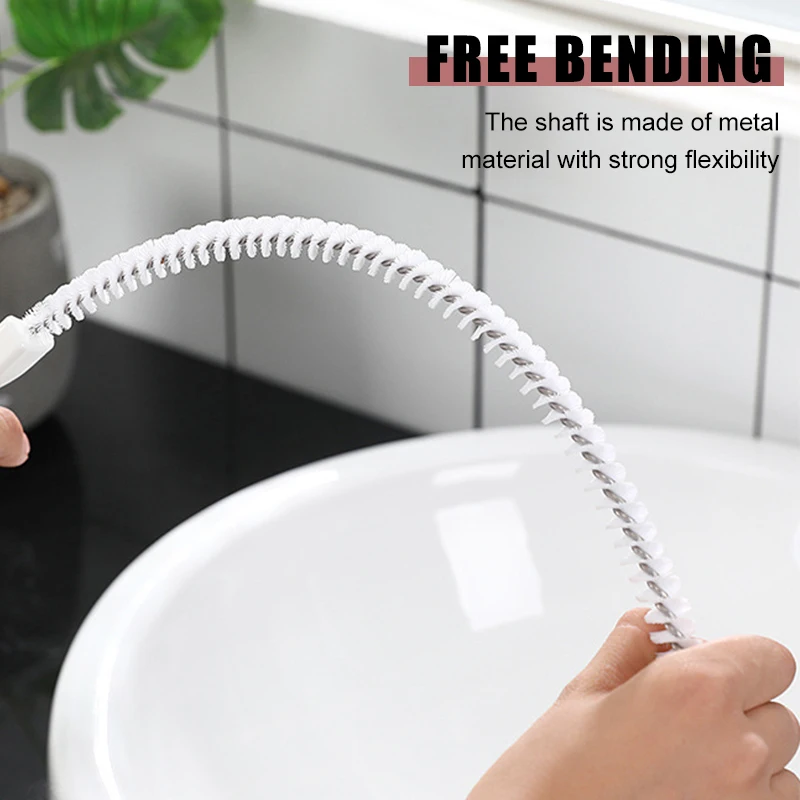 Pipe Dredging Brush Bathroom Hair Sewer Sink Cleaning Brush Drain Cleaner Flexible Cleaner Clog Hole Remover Cleaning Tools