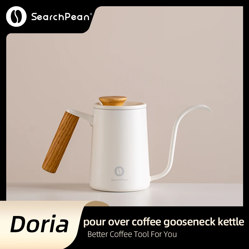 SearchPean 600ml Coffee Gooseneck Kettle Pot Swan Neck Fine Mouth Tea Milk For Kitchen Home Trave Office Free Shipping