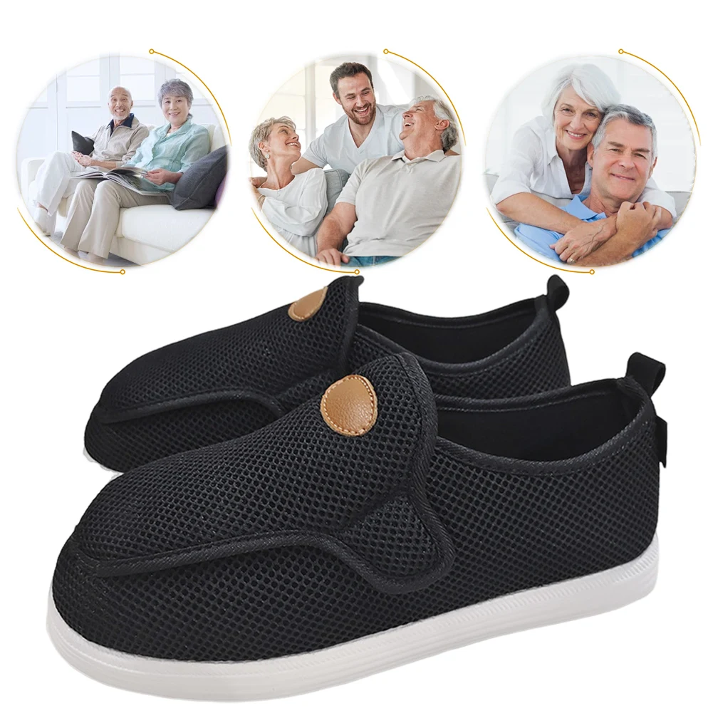 

Walking Shoes for Men Extra Wide Width Slip-on Shoes Adjustable Diabetic House Shoes for Elderly Foot Pain Relief Neuropathy