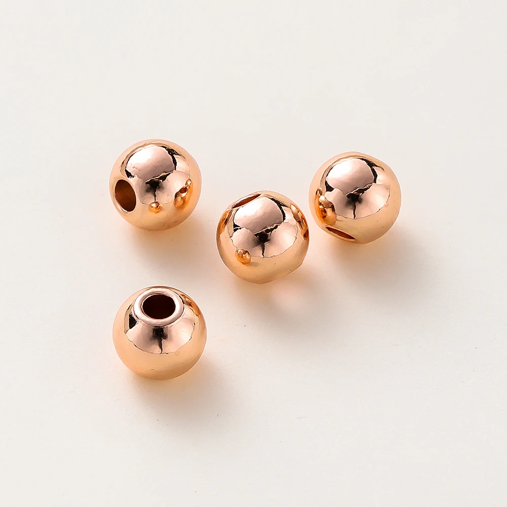 2-6mm 14k/18k vergoldete glatte runde Kugel Messingperlen lose Distanzperlen für DIY Schmuckherstellung Halskette Großhandel Erkenntnisse