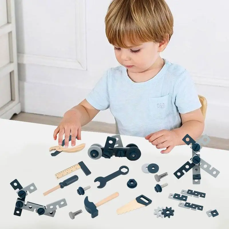 Kids Tool Set Kit Pretend Play Tool Toys For Construction And Woodworking Nuts And Bolts Hand Tools Set And More Preschooler