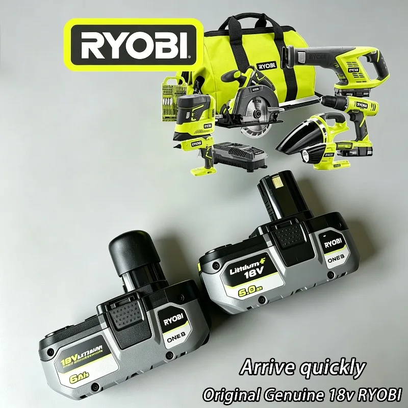 RYOBI ONE+ 18V 6.0Ah High Capacity Lithium-Ion Battery for RYOBI 18V Tools Long Runtime for Drill,Circular Saw,DIY, Professional