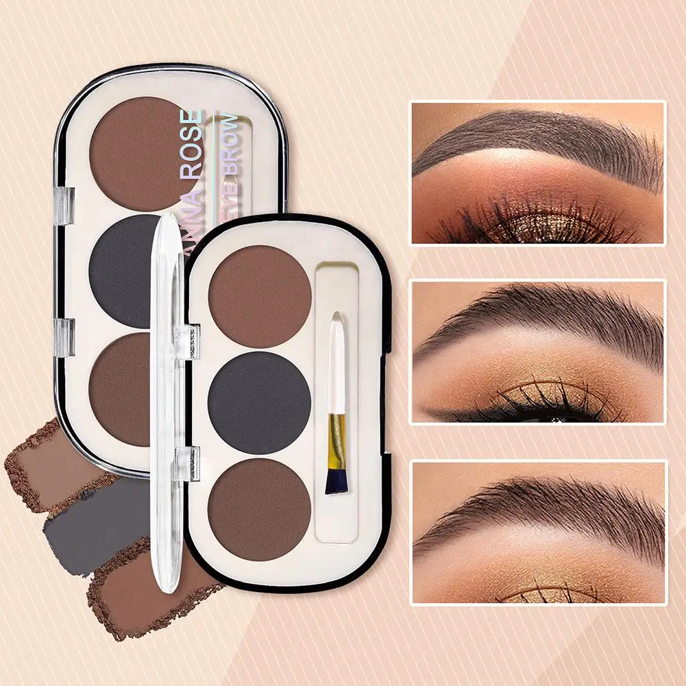 3 Colors Matte Eyebrow Powder Palette Waterproof Long-lasting Eye Pomade Eyebrow Cosmetics Makeup Pomade Enhancer Brow K4P7