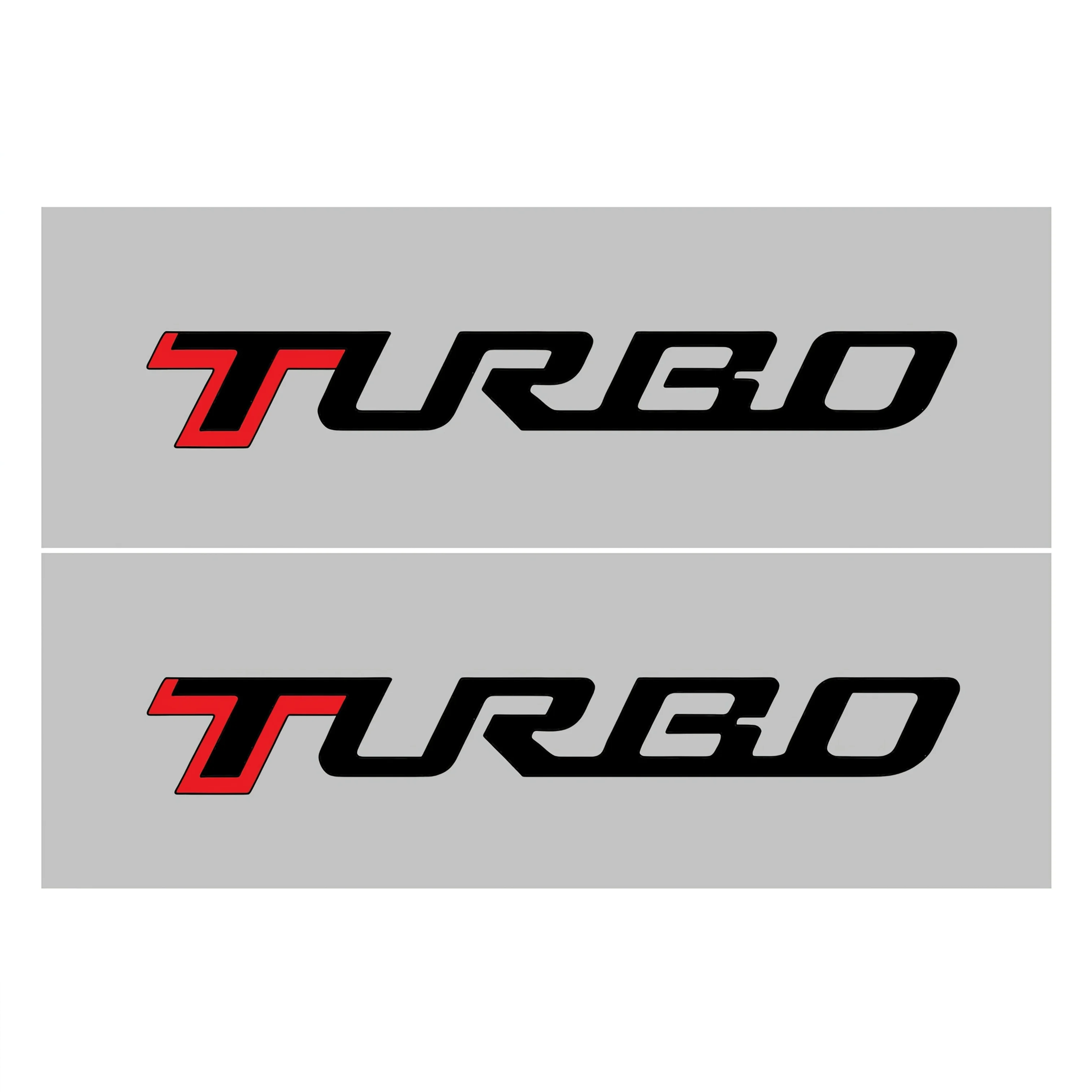 2 قطعة/المجموعة "Turbo" ملصق أحمر أسود لسيارة دراجة نارية أداء مميز ملصق تزيين السيارة #5