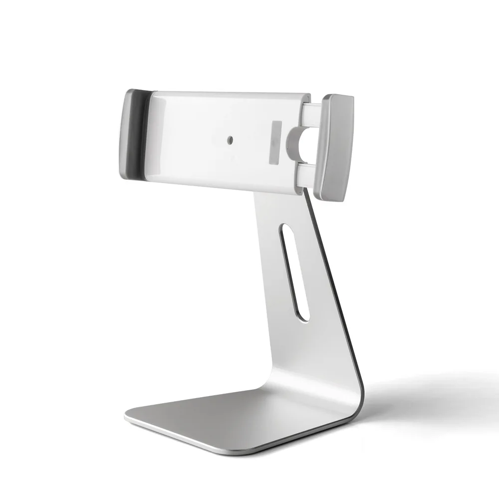 Multifunctional aluminum alloy phone/iPad stand for 7-13 inch tablets, suitable for live streaming, online classes, and gaming.