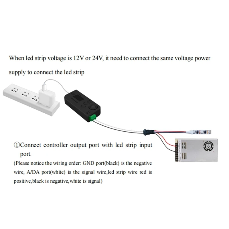 NEW-DC5V 와이파이 LED 컨트롤러, 어댑터 포함, 지지대 ARTNET, 빌트인 이펙트, DMX 코드 쓰기 모드, AN104