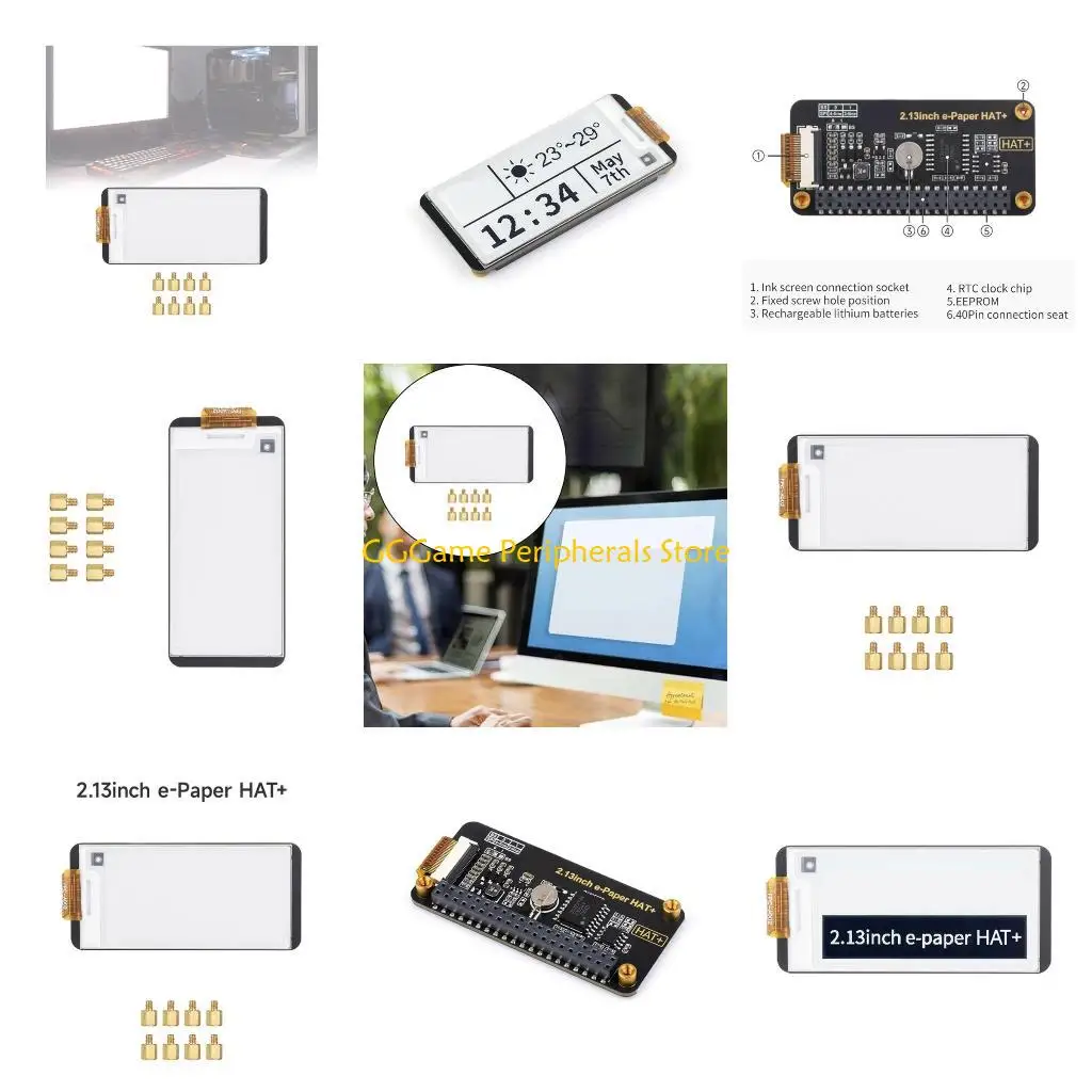 

U55B 2,13-дюймовый электрический чернильный дисплей HAT + черный/белый 250x122 электрический бумажный модуль для интерфейса RPi