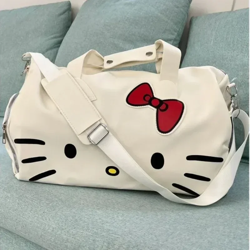 Sanrio Hello Kitty Designer Bags Large Capacity Travel Carry On Luggage Luxury Cute Waterproof Duffle Bag Fashion Trend Bag