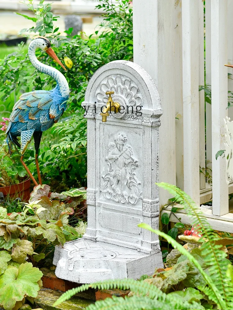 LYY sungmor cast iron sink garden courtyard gray courtyard pool angel decoration