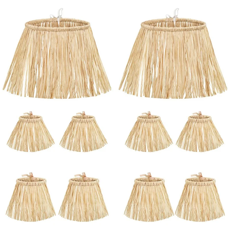 

10 Pieces Scarecrow Straw Kit Raffia Material Scarecrow Costume Accessories Decoration Raffia Neck Arm and Ankle Ties