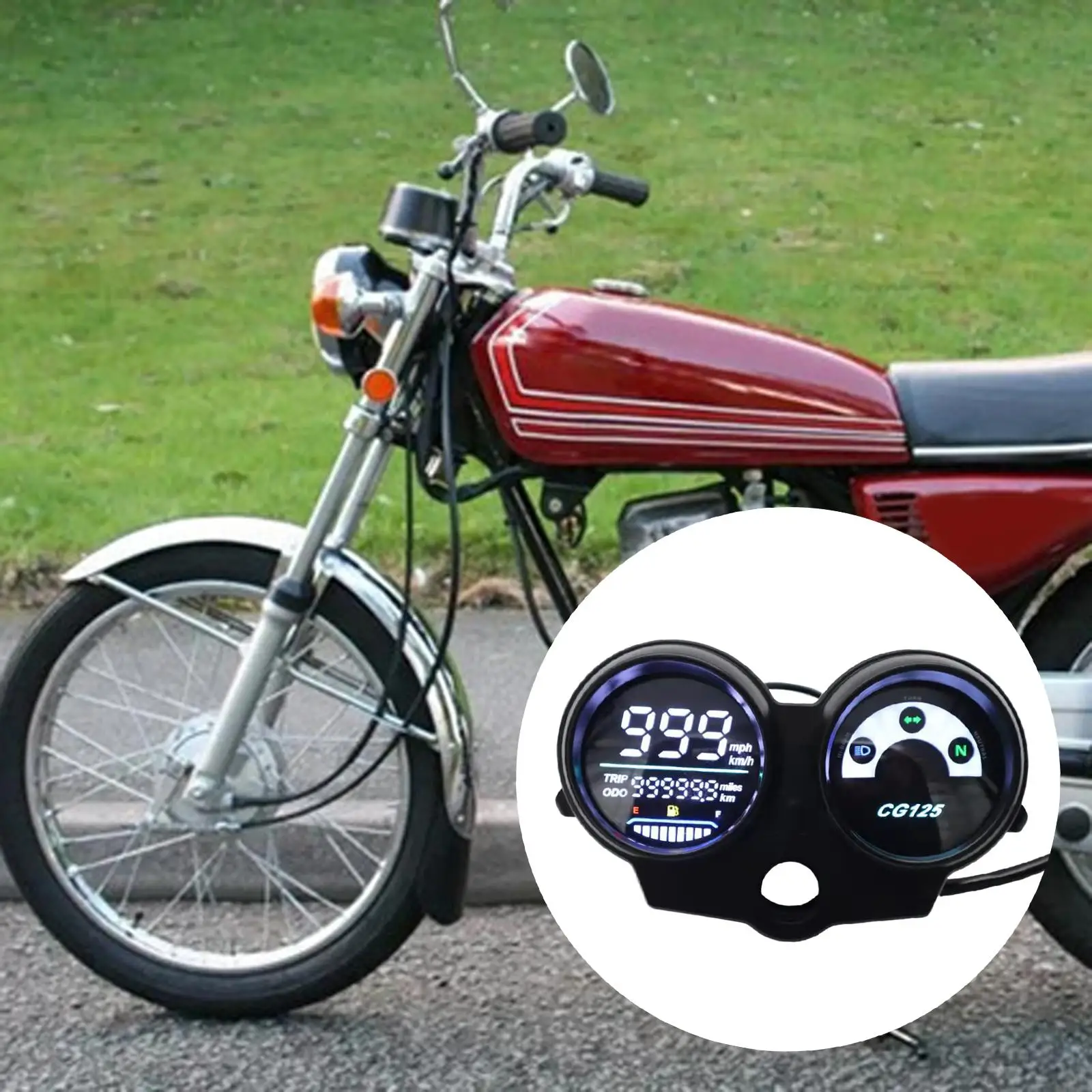 Motorbike LED Digital Dashboard Accessory High Quality Tachometer Odometer Speedometer for Honda CG125 Fan125 Titan125