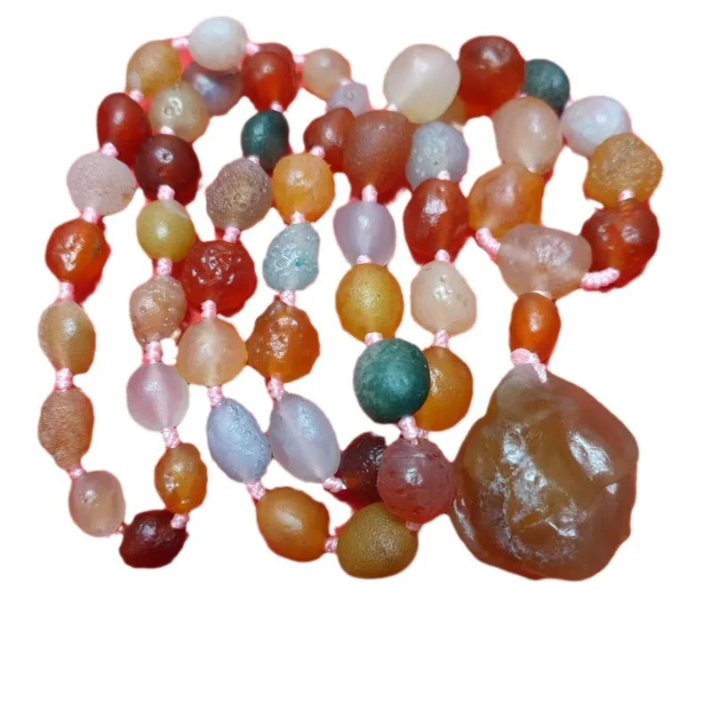 Factory Alashan Gobi Rough Stone Agate Necklace Fashion Boutique Colorful Sweater ChainGenuine Goods image 5