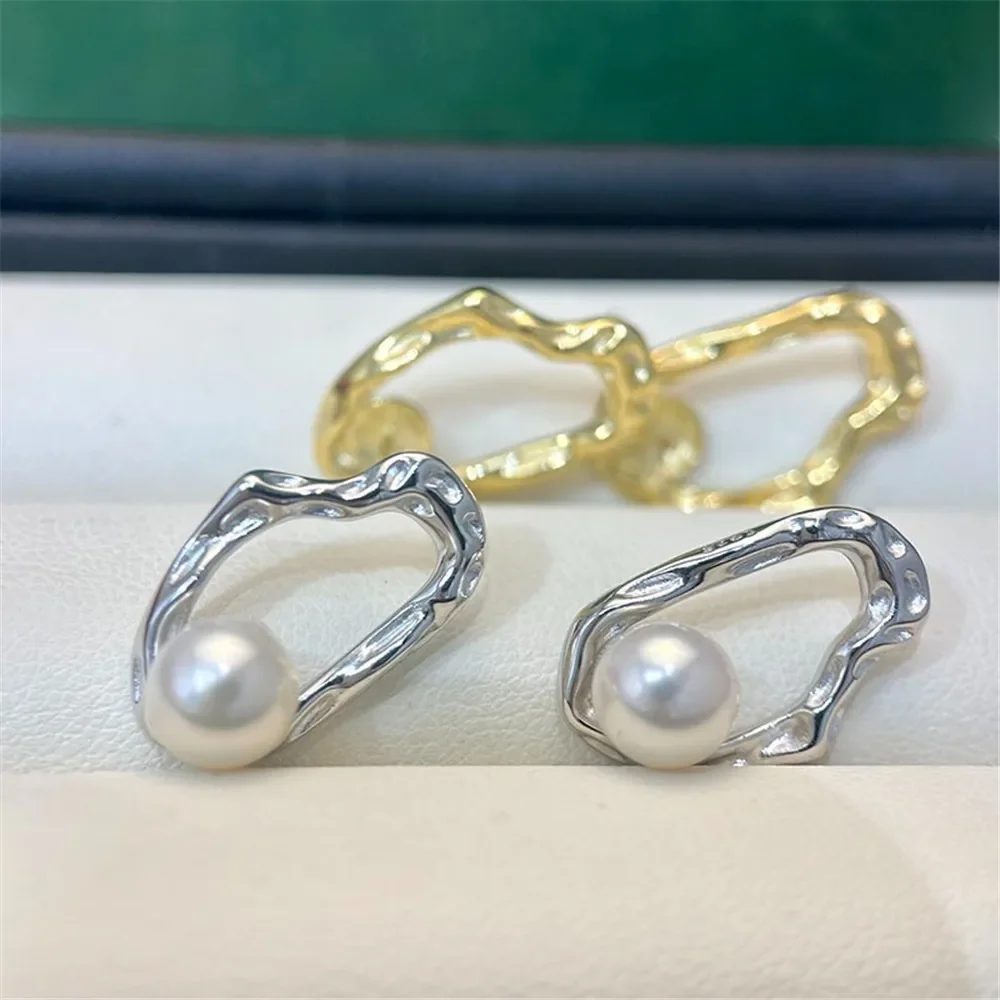 

S925 Sterling Silver Pearl Earring Settings DIY Jewelry Making Supplies Blank Earring Posts for Handcrafted Accessories No Pearl