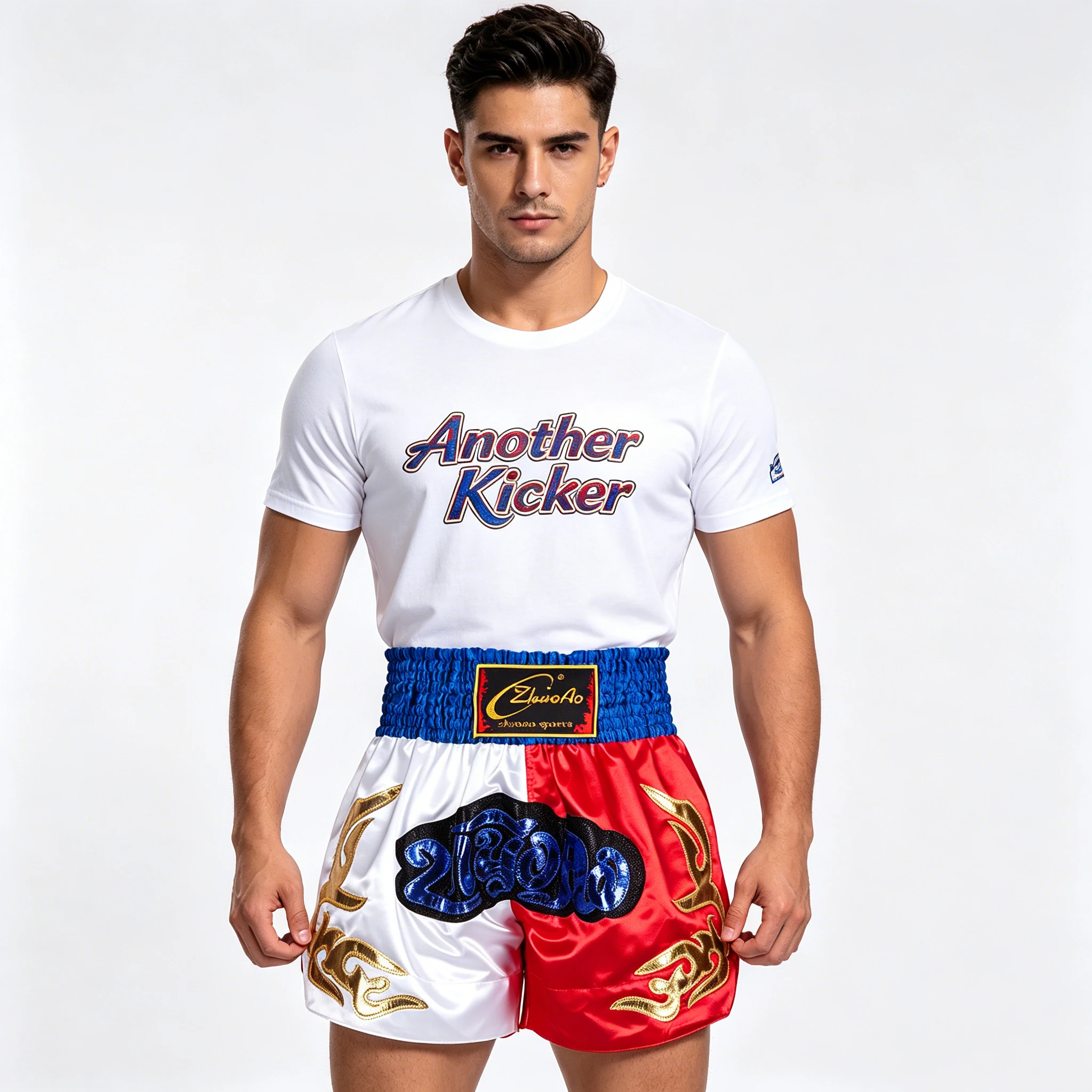 Boxing Shorts Embroidery Muay Thai Shorts Men Women Kids Satin Martial Arts MMA Sanda Clothes Fight Kickboxing Grappling Shorts
