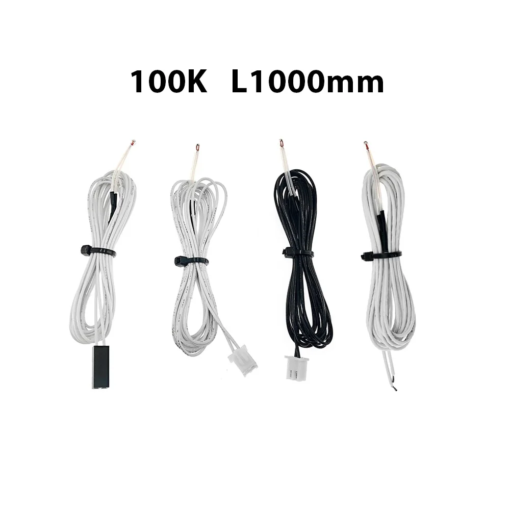 5pcs/lot 100K ohm NTC 3950 Thermistors Sensors with Cable 3D Printers Parts Temperature Part White 1M Line Accessories