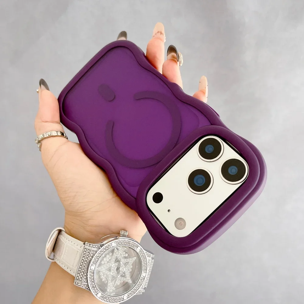 حافظة شفافة غير لامعة لهاتف آيفون 14 15 16 17 برو ماكس بلس 12 13 غطاء شحن لاسلكي على شكل موجة مغناطيسية هوائية