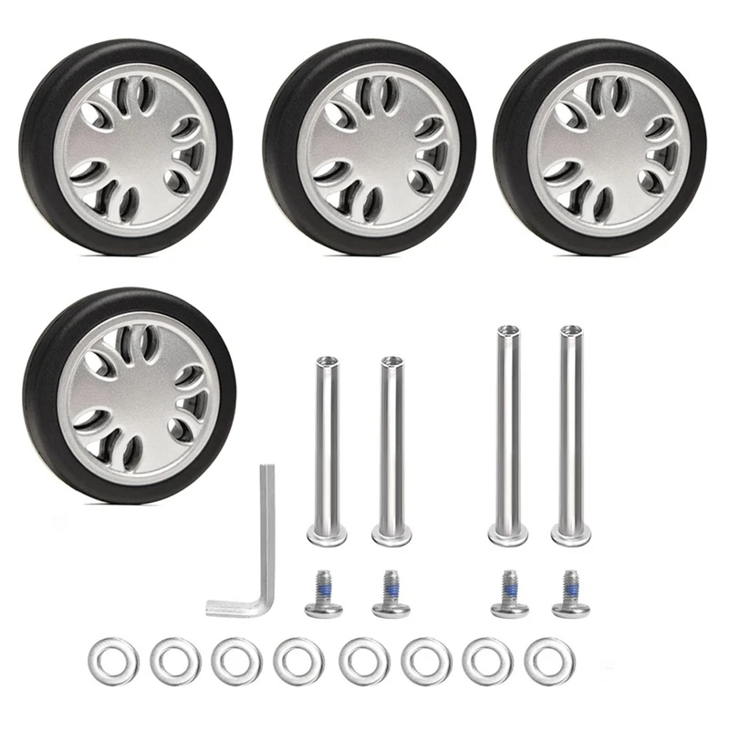 Ruedas de repuesto para maleta de PORK-4PC, rueda giratoria de 51Mm X 18Mm, silenciosa, Flexible y lisa para reparación de ruedas de carrito de equipaje dañado