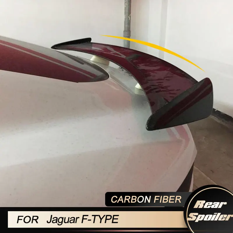 

Car Rear Trunk Spoiler Wings For Jaguar F-TYPE Coupe 2-Door 2014-2018 Racing Rear Boot Lid Wing Lip Spoiler Carbon Fiber