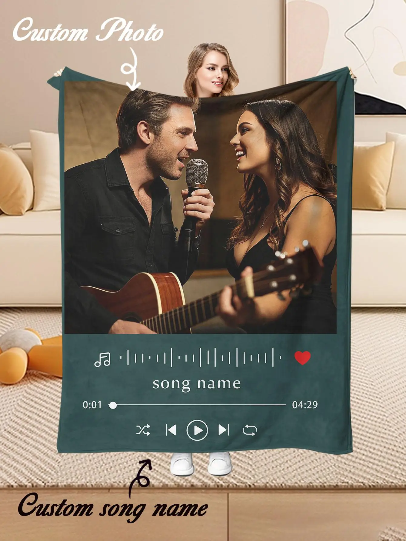 1 individuelle Fotodecke – weiches, warmes, personalisiertes Geschenk für Familie, Freunde – perfekt für Feiertage, Geburtstage, Jubiläen, Zuhause, Reisen, Büro und den täglichen Gebrauch