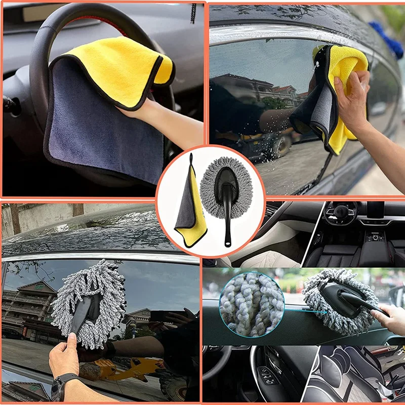 Car Cleaning Tools Kit, Car Detailing Kit, Car Cleaning Kit For Cleaning Air Conditioner Vents,With Carrying Bag