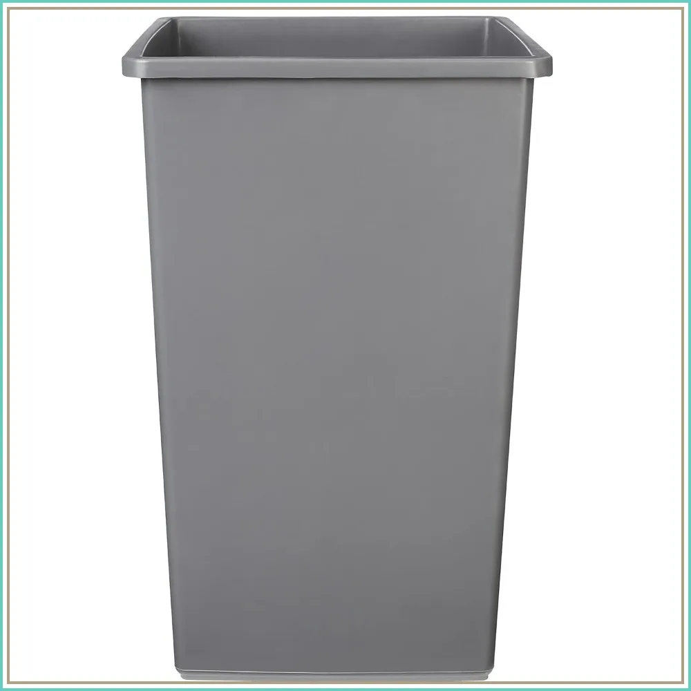 

25 Gallon Square Trash Can, Space Saving, Grey, 2-Pack