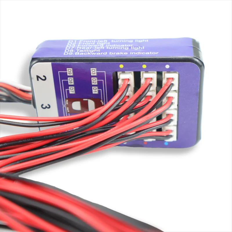 1pcsSimulation Steering Brake Flash Light 12LED Lighting Kit for1/10Scale Models RC Car three-way controllable turn signal light