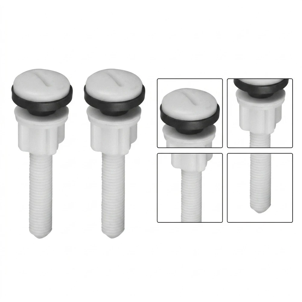 For 2 Pack Toilet Seat Coupling Bolts Plastic and Rubber With Washers 80mm Length 10mm Thread Diameter Fits Standard Toilets