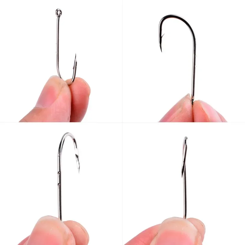 20pcs/ Box Long Shank Fishing Hook 1/0#-6/0# Fish Hooks High Carbon Steel Sharp Barbed Offset Narrow Bait Hook Fishhook