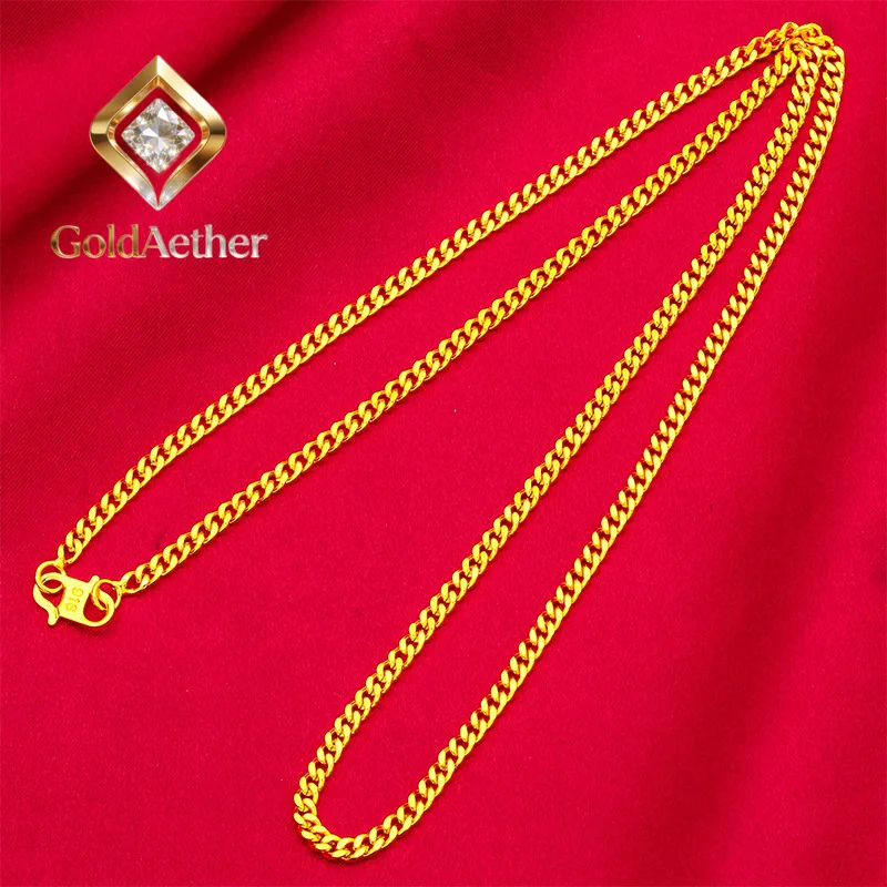 

Женское стильное удлиненное колье GoldNouveau из 24-каратного золота AU999 с S-образной застежкой | Магнитная съемная S-образная застежка с любовным стихотворением