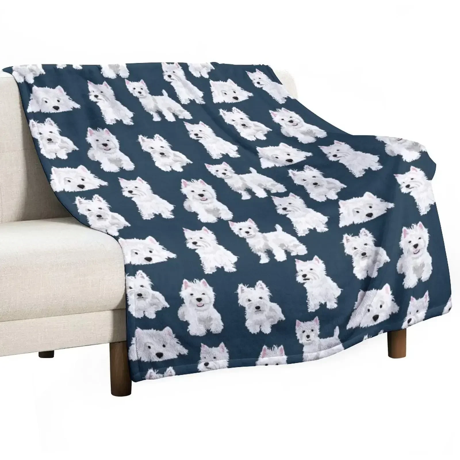 

Westie Throw Blanket Thermal For Sofa Thin Multi-Purpose warm winter Blankets