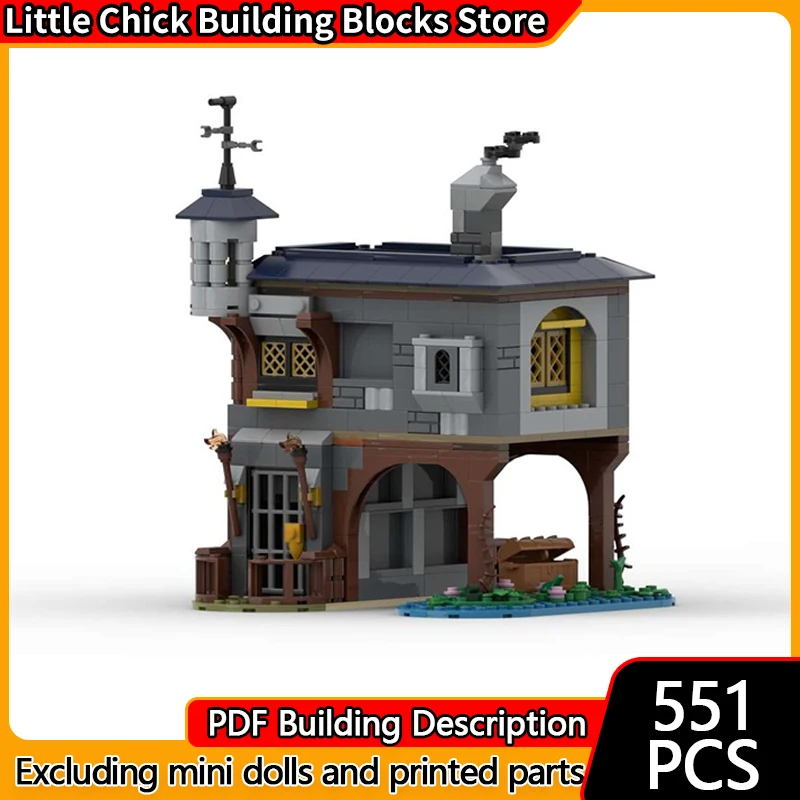 

Medieval Castle Model MOC Building Bricks Village Stilt House Modular Technology Children Holiday Gifts Assemble Toys Suit