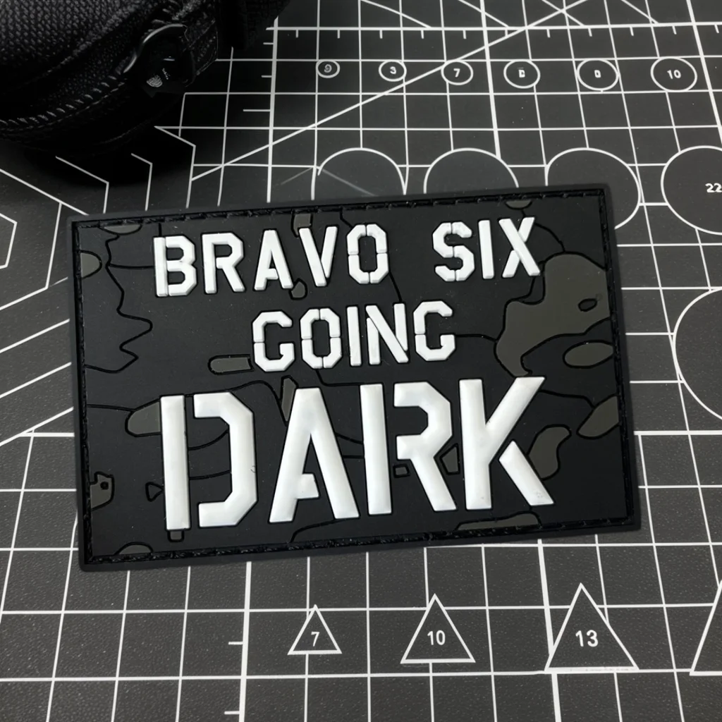 

Bravo SIX Going Dark PVC Patches Tactical Morale Badge Backpack Hook and Loop Patch Sticker
