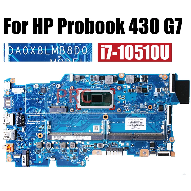 For HP Probook 430 G7 Laptop Motherboard 5205U i3 i5 i7 10th