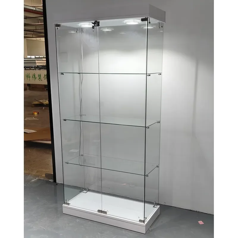 forCustom Tempered Glass Display Case with 2 LED Lights Factory Wholesale