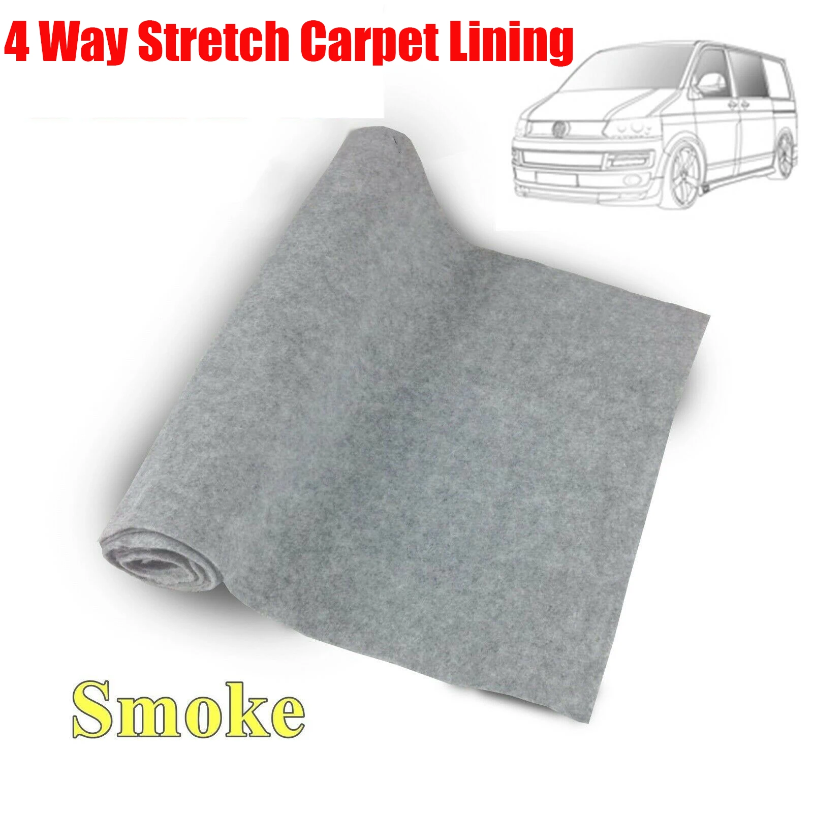 1x2m Camper Caravan Van Lining Carpet 4 Way Stretch For VW T6 5 Transporter Caddy Transit Trimfix RV Camper Trim Car Accessories