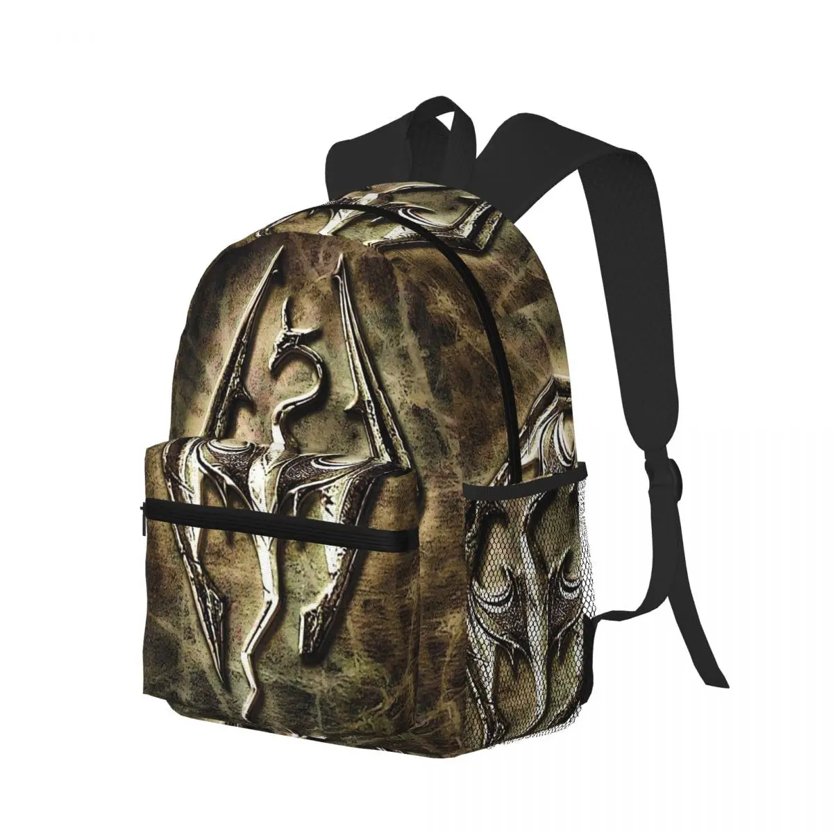 Skyrim Dragon Emblem Game Logo Student Backpack School Bag Hiking Travel Daypack for Men Women Bookbag Shoulder Bags