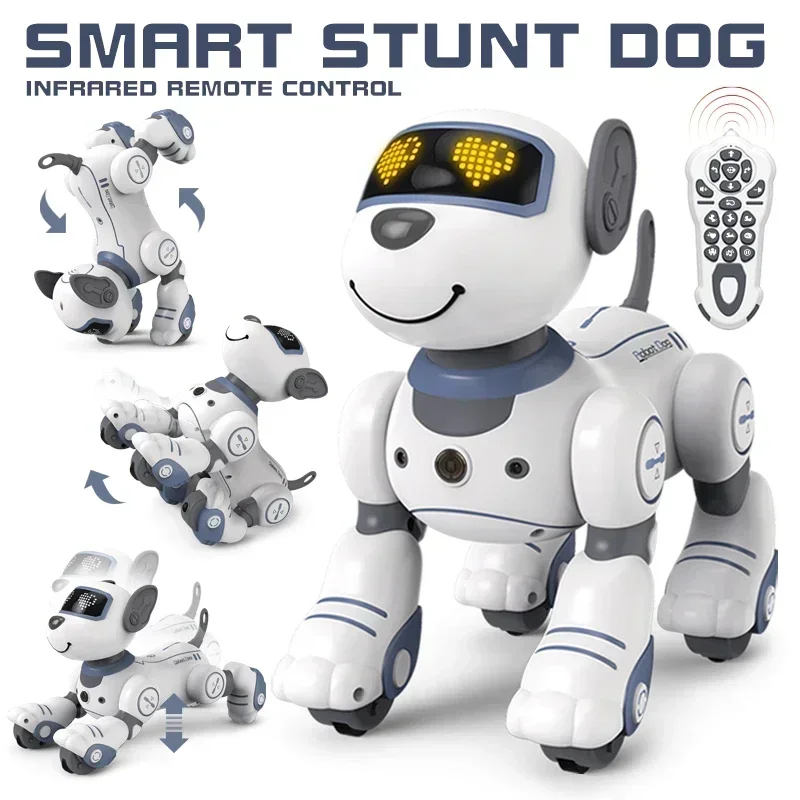 Hot Funny RC Robot Electronic Dog Stunt Dog Voice Command Programmable Touch-sense Music Song Robot Dog for Children\'s Toys Car