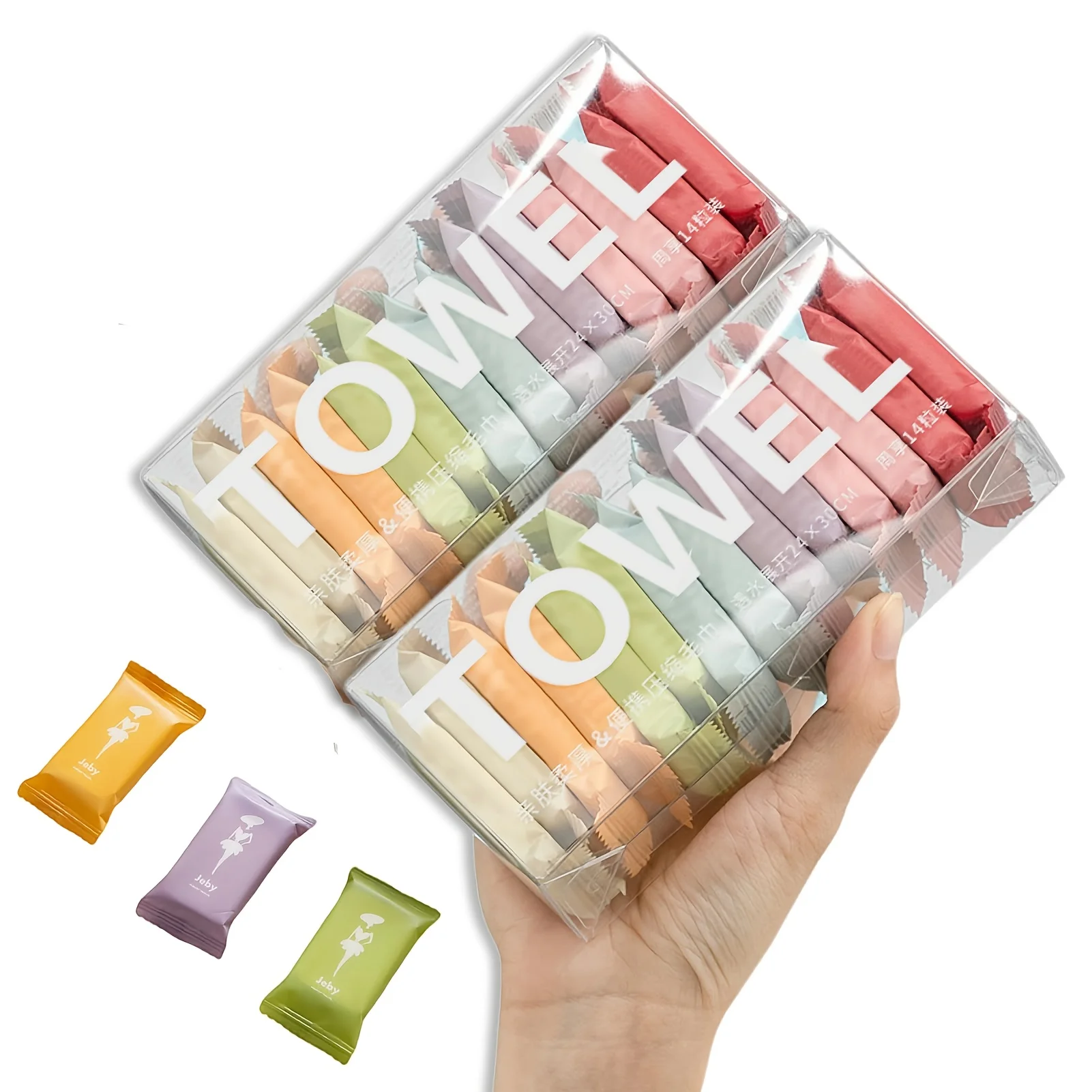 70PCS Disposable Compressed Towel Cloth Thickened Cotton Bath Towel Travel Cleaning Face Independent Packaging Portable Face