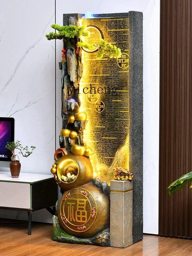 Floor Flowing Water Ornaments Circulating Water Office Feng Shui Fortune Rockery Decoration