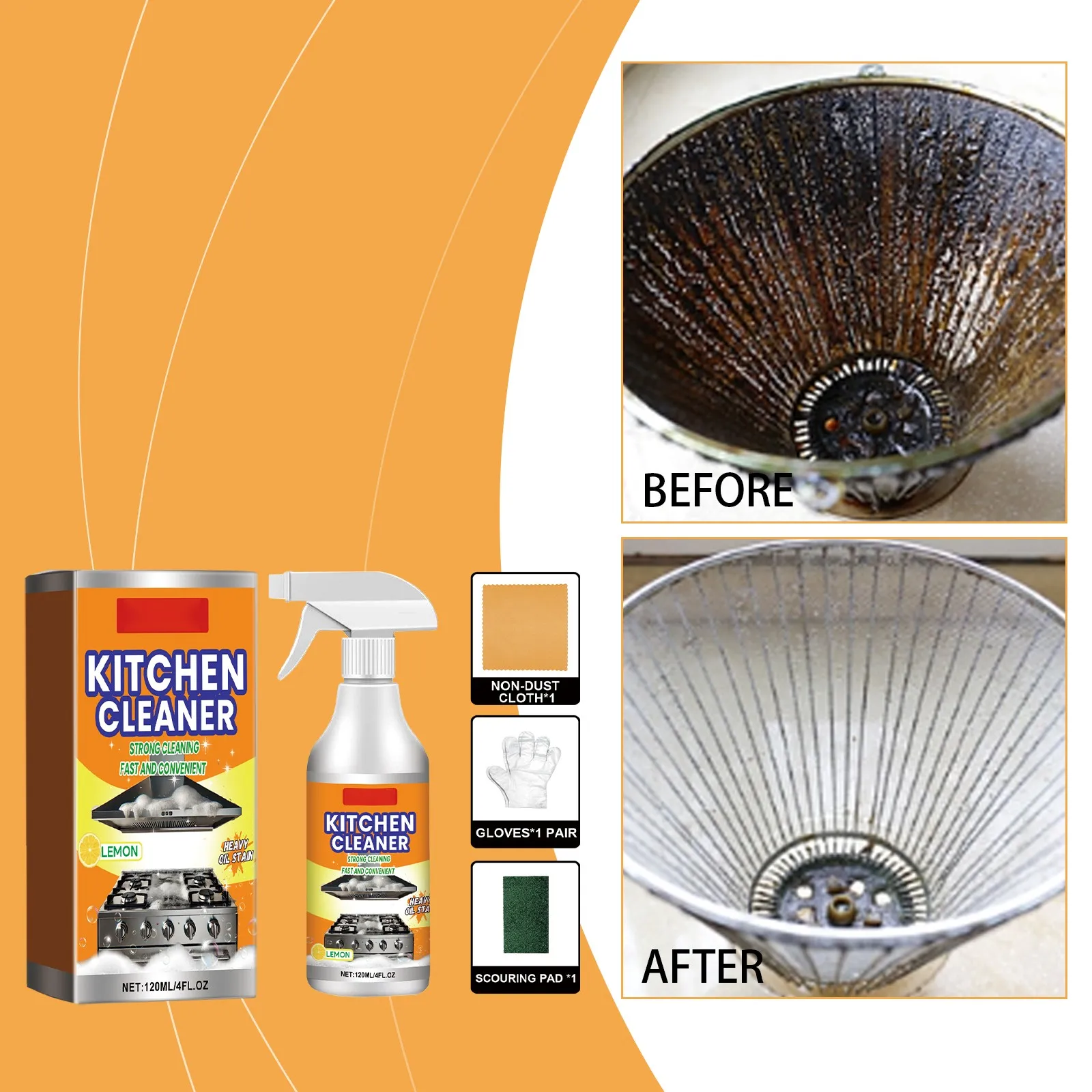 Kitchen Multi-Purpose Degreasing Powerful Cleaner Heavy Grease Cleaning Range Hood Grease Net Cleaning Cooktop Degreasing
