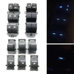 LHD For Toyota RAV4 Corolla Cross Avalon Levin C-HR 2019-2023 Car Ice Blue Light Electric Window Lifter Control Button Switch